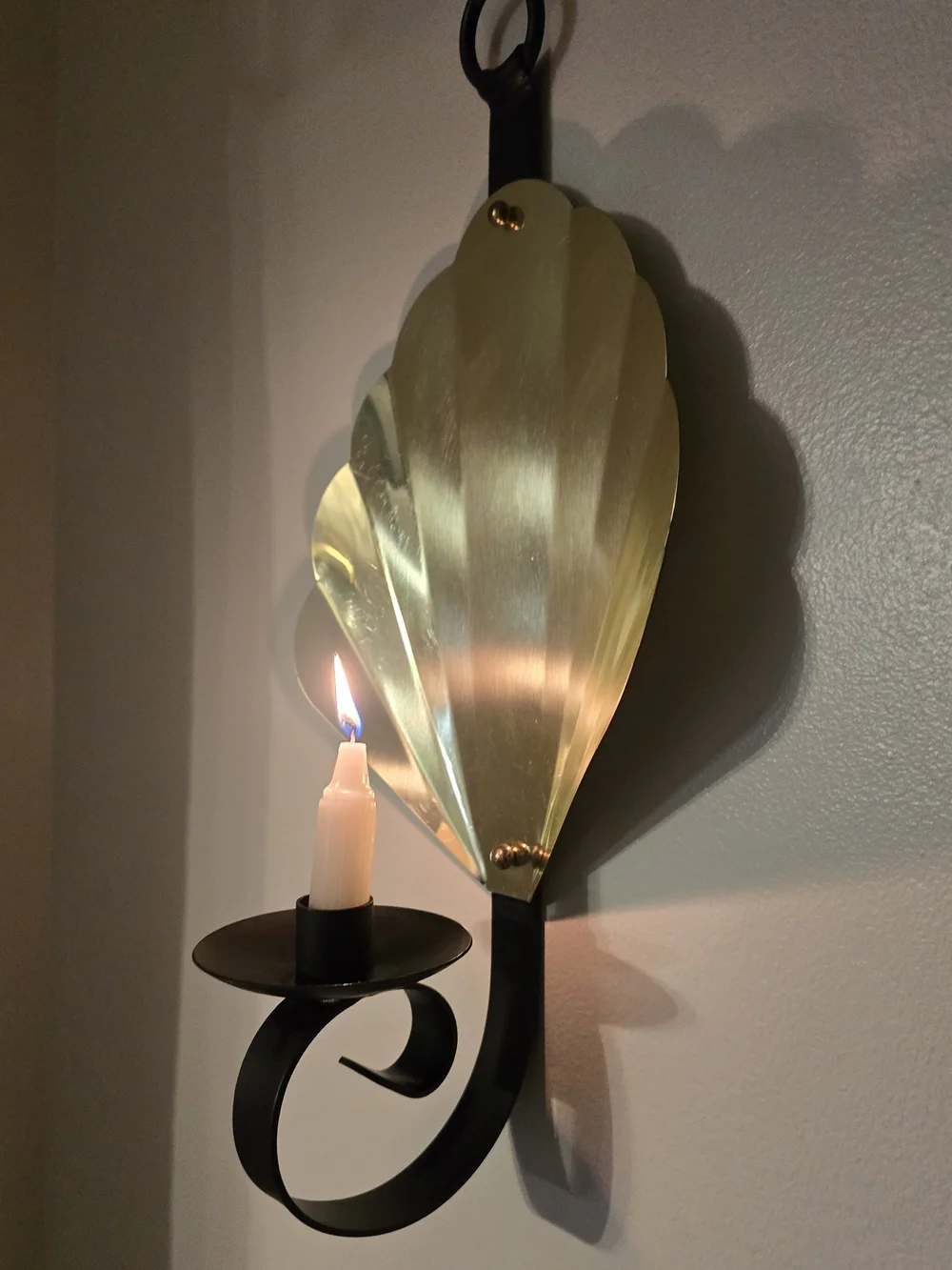 Brass Shell Wall Sconce Candle Holder - Gold